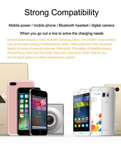 Baseus Two-in-One 2in1 Portable Cable iOS Android iPhone Samsung Wire 23cm Short