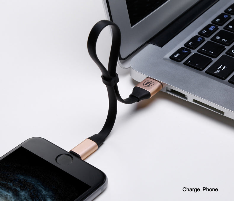 Baseus Two-in-One 2in1 Portable Cable iOS Android iPhone Samsung Wire 23cm Short