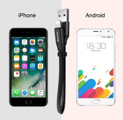 Baseus Two-in-One 2in1 Portable Cable iOS Android iPhone Samsung Wire 23cm Short