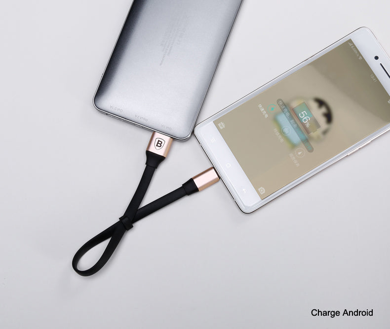 Baseus Two-in-One 2in1 Portable Cable iOS Android iPhone Samsung Wire 23cm Short
