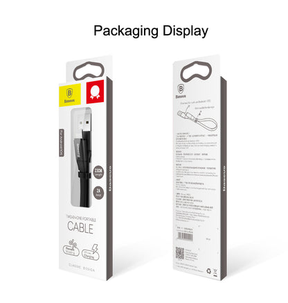 Baseus Two-in-One 2in1 Portable Cable iOS Android iPhone Samsung Wire 23cm Short
