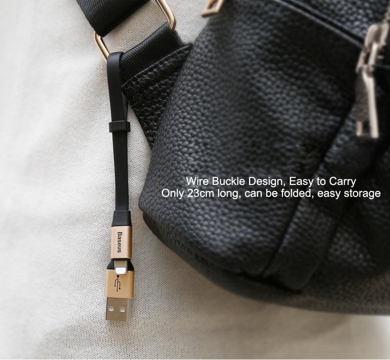 Baseus Two-in-One 2in1 Portable Cable iOS Android iPhone Samsung Wire 23cm Short
