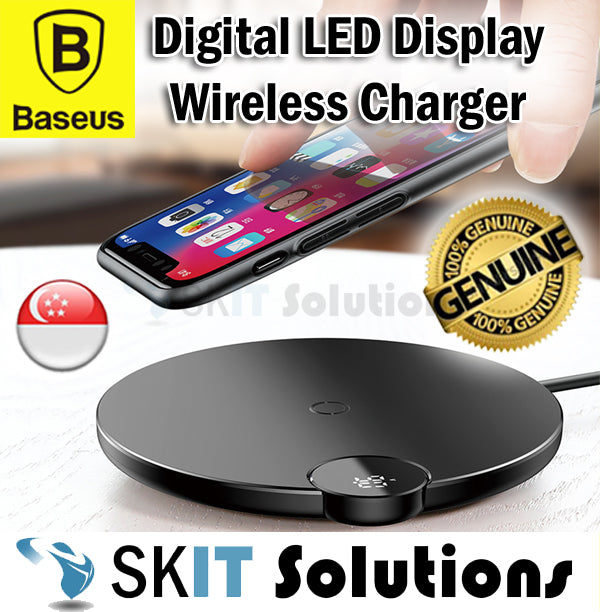 Baseus Digital LED Display Qi Wireless Charging Charger Pad