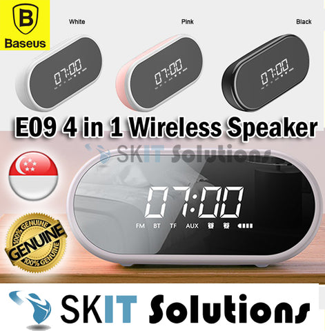 Baseus E09 4IN1 Wireless Speaker Bluetooth Alarm Clock FM Radio