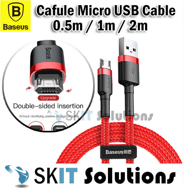 Baseus Cafule Micro USB Charging Charger Nylon Braided Cable (Available in 0.5m / 1m / 2m)