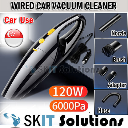 Wireless/Wired Car Vacuum Cleaner Cordless USB Rechargeable Home Use Household Handheld Dry Wet 120W