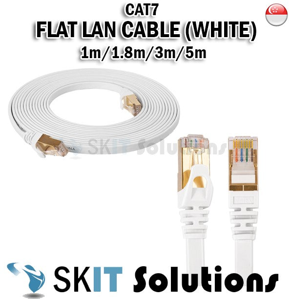 【Network Cable】 ★Cat 7★ Flat Type Lan Networking Cable Eight-Core Copper Many Length Available