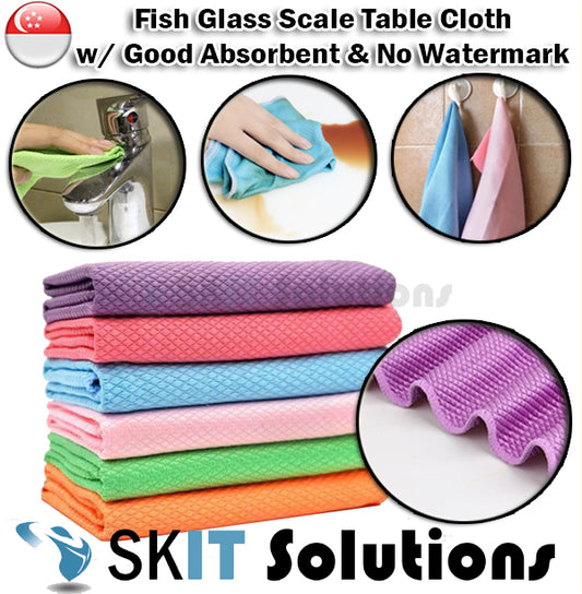 Fish Glass Scale Absorbent No Watermark Cleaning Kitchen Table Cloth Tablecloth