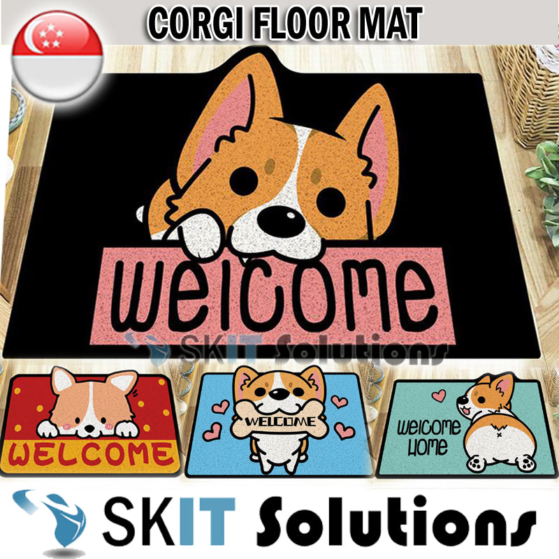Corgi Floor Mat Door Mat Floor Rug Carpet Anti Slip Waterproof Entrance Mat