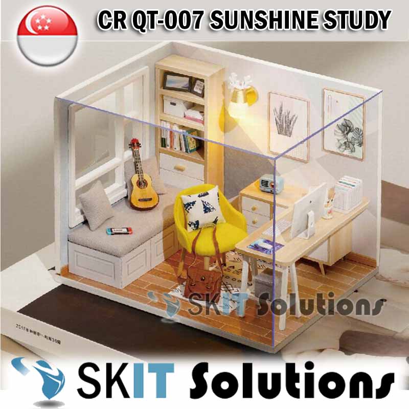 CUTEROOM Sunshine Study DIY Mini Doll House Models Miniature Figure Kit Scene Hand Made Creative