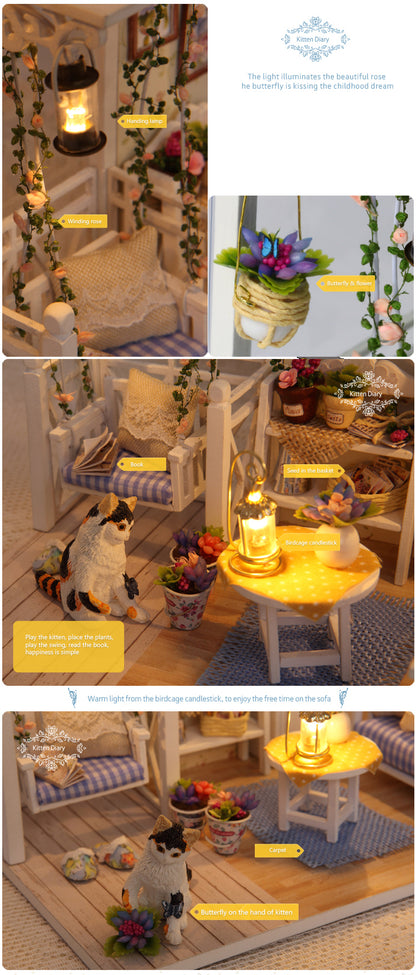 CuteRoom A Kitten Diary★Miniature Doll House Dollhouse★DIY Gift Wooden Handmade