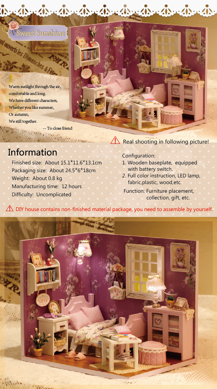 CuteRoom Sweet Sunshine★Miniature Doll House Dollhouse★DIY Gift Wooden Handmade
