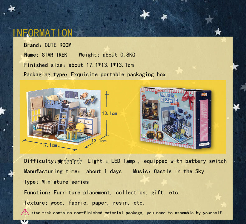 CuteRoom Star Trek★Miniature Doll House Dollhouse★DIY Gift Wooden Handmade 3D