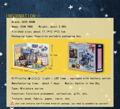 CuteRoom Star Trek★Miniature Doll House Dollhouse★DIY Gift Wooden Handmade 3D