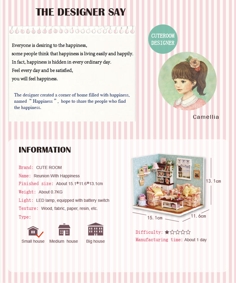 CuteRoom Reunion Happiness★Miniature Doll House Mini Dollhouse★DIY Gift Wooden