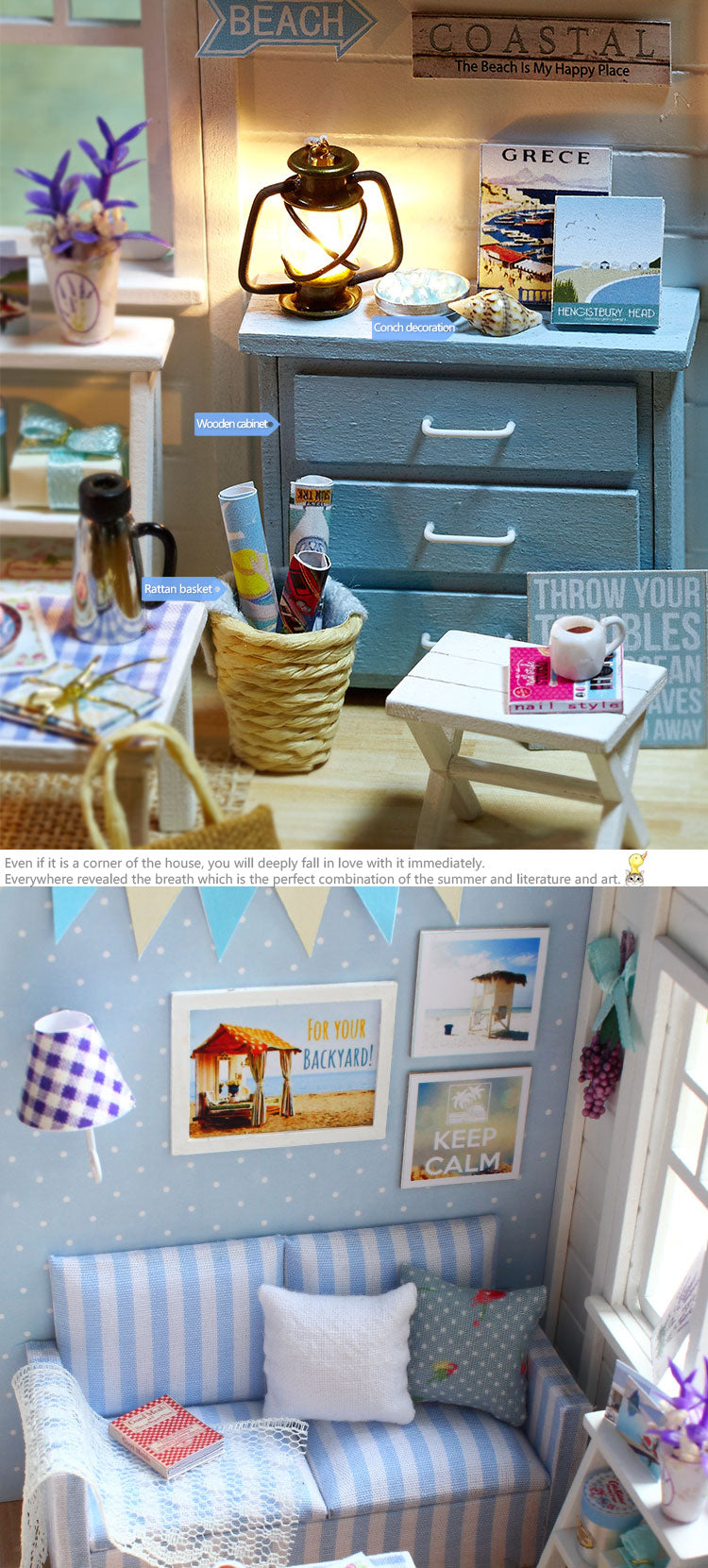 CuteRoom Fresh Sunshine★Miniature Doll House Dollhouse★DIY Gift Wooden Handmade