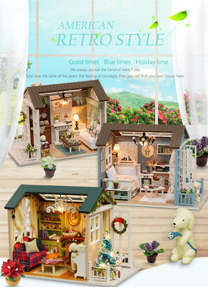 CuteRoom Happy Times★Miniature Doll House Dollhouse★DIY Gift Wooden Handmade 3D