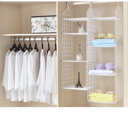 Closet Hanging Shelf Wardrobe Divider Shelves Organiser Organizer Rack Cupboard