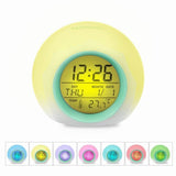 Digital Alarm Clock Colour Changing Glowing LED Time Date Temperature Day Week