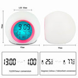 Digital Alarm Clock Colour Changing Glowing LED Time Date Temperature Day Week