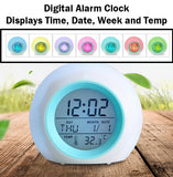 Digital Alarm Clock Colour Changing Glowing LED Time Date Temperature Day Week