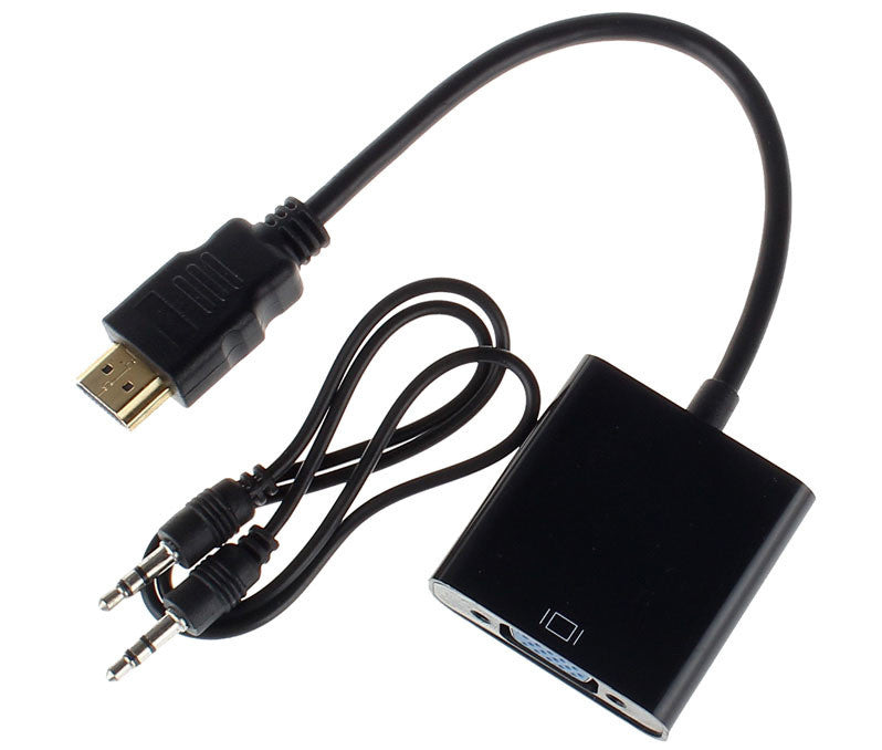 Compact Normal HDMI to VGA Adapter Sound Option Converter FHD 1080p Connector TV