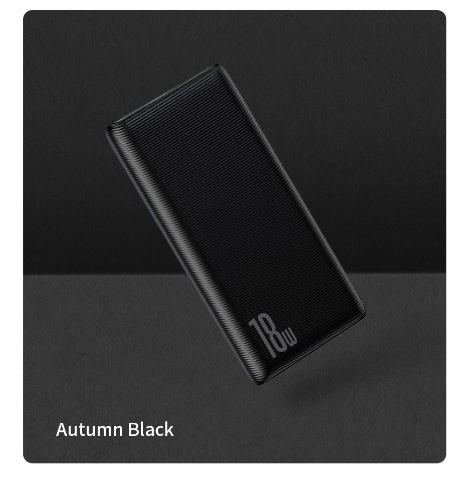 Baseus Bipow 10000mAh Power Bank 18W PD QC3.0 Portable Battery Charger Powerbank Quick Fast Charge
