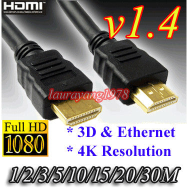 Black V1.4 Gold HDMI Cable for HDTV TV Starhub Mio Digital Box