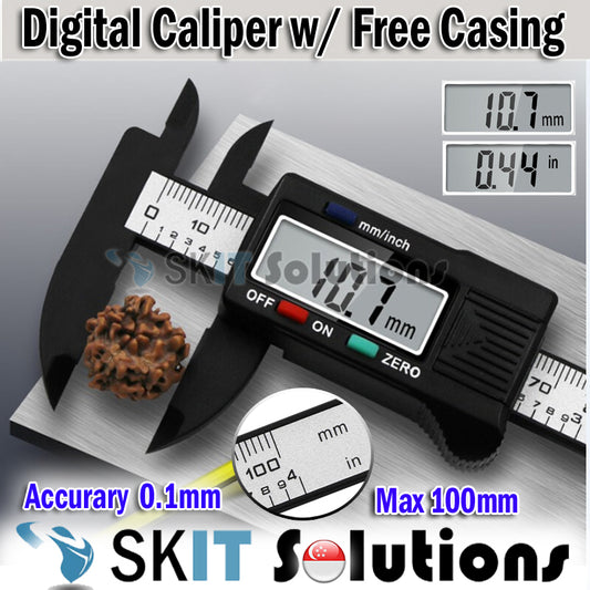 Digital 100mm Vernier Caliper Inch/MM Conversion Electronic Ruler Measuring Tool LCD Screen 0.1mm