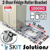 2-Door Fridge Extendable Movable Base Bracket Stand Trolley Roller Wheels Heavy Duty Washing Machine