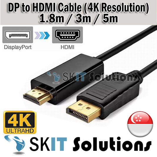 1.8M / 3M / 5M DP Display Port Displayport to HDMI Male Cable 4K*2K Adapter Resolution TV Projector Monitor PC Laptop