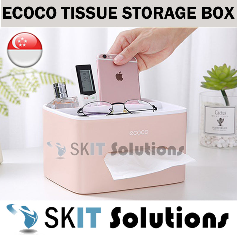 ★Ecoco Tissue Paper Storage Box Make Up Organizer Dispenser Holder★Multi-functional Phone/Remote Control/Jewelry/Skin Care Products★