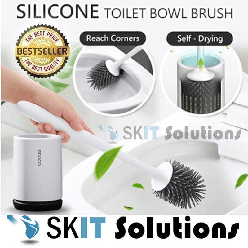★Ecoco TPR Rubber Bathroom Toilet Bowl Brush Cleaner+Holder★Thermo Plastic★2 Styles★Standing/Hanging★