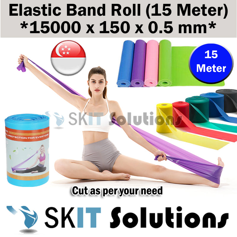 【15 Meter】Latex Elastic Resistance Stretching Bands for Yoga Exercise Workout Home Gym Physical Therapy