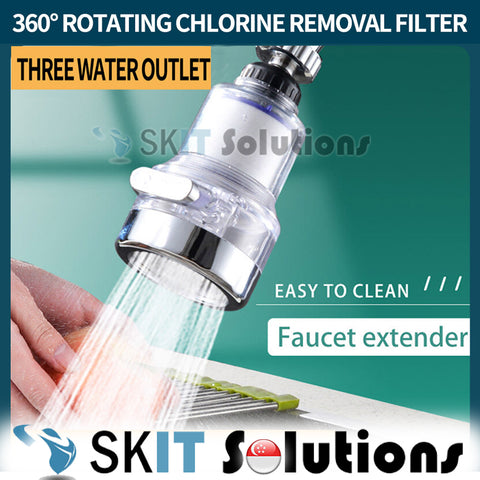 360° Rotate Dechlorination Filter Tap Faucet Aerator Extender Kitchen Sink Bathroom Splash Nozzle