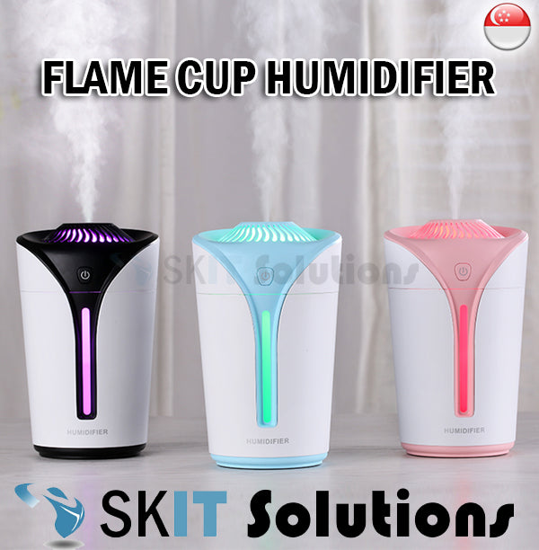Flame Cup Humidifier Air Purifier Aroma Diffuser Moist Spray Mist Purifying Compact Aromatherapy