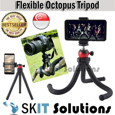 360 Degree Flexible Octopus Mini Portable Tripod Stand Phone Holder Bracket Mobile Phone DSLR Camera