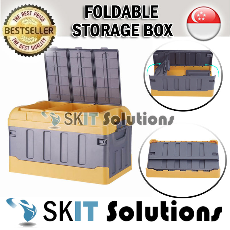 Foldable Car Trunk Boot Storage Box Collapsible Organizer Container Wardrobe Utility Stackable Lid