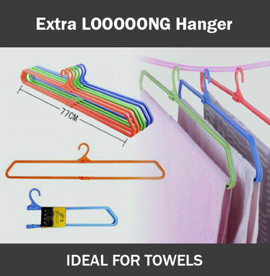 Set of 3/6 Foldable Extra Long Hangers: Hang Towels Clothes Storage Solution