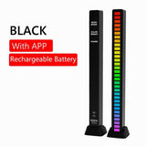 Rechargeable 32 Bit Music Rhythm Level Sound App Control Pickup Light RGB Colourful LED Voice Activated