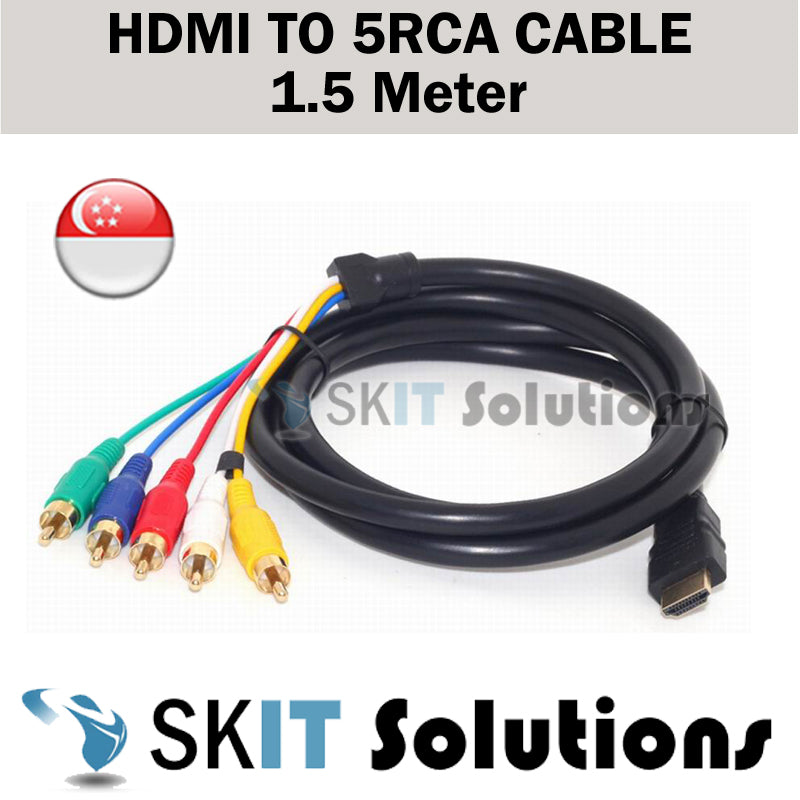 ★1.5M HDMI Male To 5 RCA Audio Video AV Male Cable 5RCA Connector Adapter High Quality★