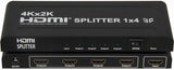 HDMI 1x4 Splitter Switch Adapter 1 Input 4 Outputs Support 4K 3D