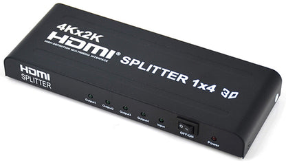 HDMI 1x4 Splitter Switch Adapter 1 Input 4 Outputs Support 4K 3D