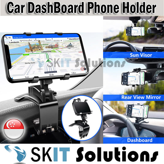 Car Dashboard Mobile Phone Holder Mount Clip 360 Rotation Bracket for Sun Visor Rear View Mirror