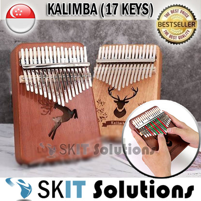Kalimba 17 Key Thumb Piano African Mbira Acoustic Musical Instruments Kids Adult Beginner Music Gift