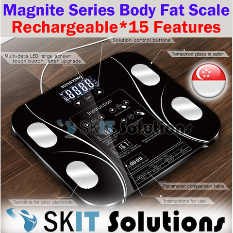 Rechargeable Digital Weighing Smart Weight Scale Machine Body Fat Composition Monitor BMI Calories