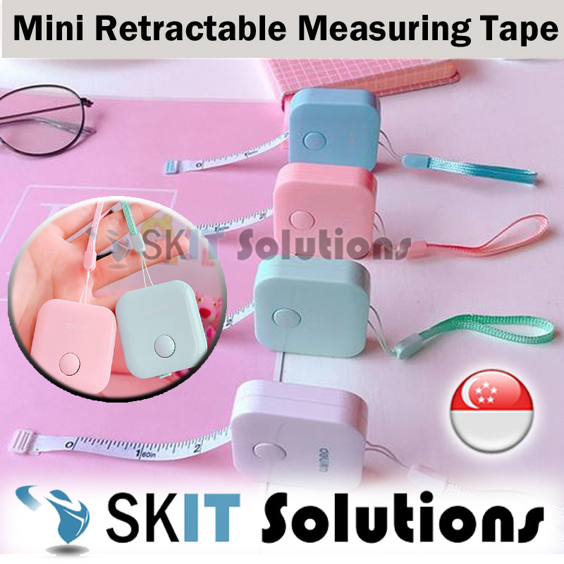 ★Deli Tiny Travel Mini Retractable Measuring Measure Tape Pocket Ruler★1.5Mx7mm★Waist Clothes★