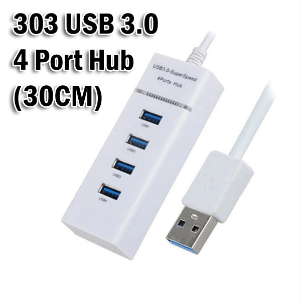 4 Port USB 3.0 High Speed Super USB3.0 4-Port Hub (30CM)