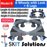 Extendable Movable Base Bracket Stand Trolley Roller Wheels for Heavy Duty Washing Machine Fridge Dryer