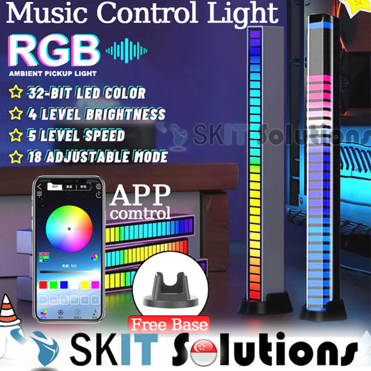 Rechargeable 32 Bit Music Rhythm Level Sound App Control Pickup Light RGB Colourful LED Voice Activated